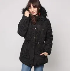 Desigual 中綿入り ダウン風 コート Black 黒 サイズ38