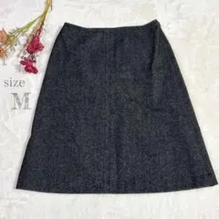 【クミキョク】フレアスカート ひざ丈 シンプル ブラック M