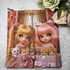 パネルポーチ Dole女の子 猫 L - メルカリ
