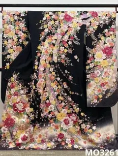 振袖 仮絵羽 舞台衣装 刺繍 金銀彩 正絹 未仕立て品 八掛付き MOK873 