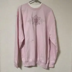 ヴィンテージ 古着 トレーナー ピンク 海外古着 冬 雪の結晶 レトロ