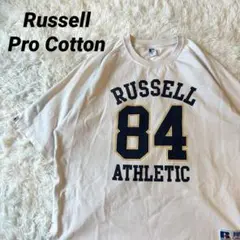 Russell Pro Cotton フットボールTシャツ ホワイト XL