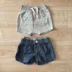 baby GAP カボチャパンツ スウェットショートパンツ 2枚セット 7080