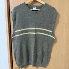 【OLD NAVY】90s オールドネイビー Vネック ニットベスト カーキのサムネイル