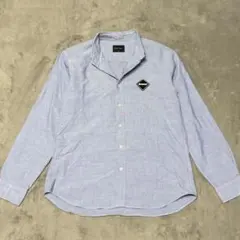 未使用品】F.C.R.B ストライプシャツ ブルー×ホワイト ロゴワッペン L