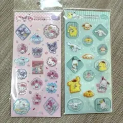 【すりガラス風シール】サンリオ クロミ マイメロ キティ　2枚セット