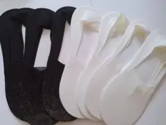 8足セット✨レディース 脱げない フットカバー 22~25cm 黒 白 レース