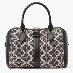 極美品 ケイトスペード 現行 フラワー ジャカード ミディアム ダッフル バッグ