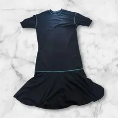 黒 半袖 ロングワンピース Lサイズ