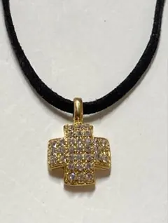 ゴールド キラキラ十字架ペンダントのみ金張り