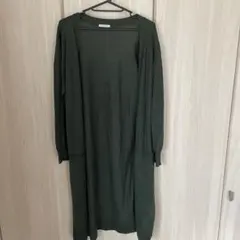 【E16】ロングカーディガン　グリーン