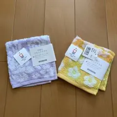 今治タオル　タオルハンカチ　2枚　花柄　②