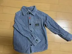 BREEZE ストライプデニム風長袖シャツ