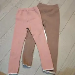 レギンス2枚セット ピンク・ブラウン　120韓国子供服