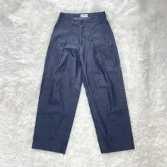 woad blue フロントタックワイドパンツ デニムパンツ イージーパンツ