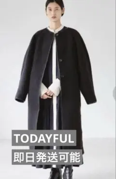 お値下げTODAYFUL ウールジャージーコート ノーカラーコート 38