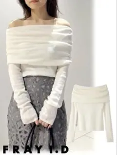 ★美品★FRAYID フレイアイディードレープ ギャザーオフショルニット