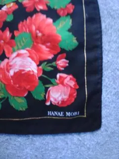 HANAE MORI ハンカチ ブラック 花柄