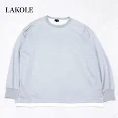 ラコレ フェイクレイヤードTシャツ クルーネック コットン ゆったり カジュアルのサムネイル