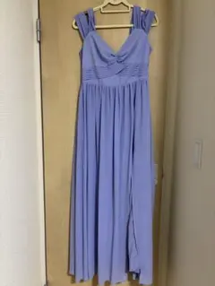 最終値下げパーティー薄紫色ロングドレス スリーブ付き　Lサイズ