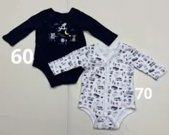 ロンパース2枚セット（動物柄・星柄）　babygap 3-6month 70