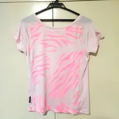 ピンク ゼブラ柄 半袖Tシャツ climalite