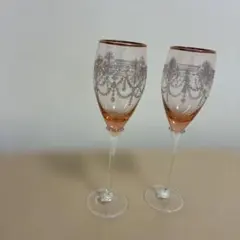 ボヘミア クリスタルワイングラス 『レースラスカ』 2客セット