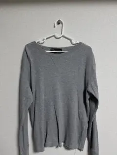 BACK NUMBER グレー Vネックセーター Lサイズ