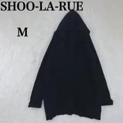 【シューラルー】長袖カーディガン フード付き オープンフロント M ブラック