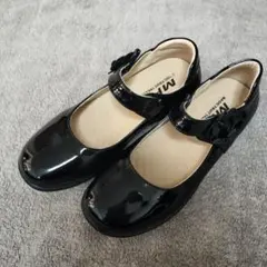 フォーマルシューズ ブラック 花デザイン