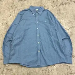 ブルックスブラザーズ　刺繍　MILANO　長袖シャツ　古着　ライトブルー　L