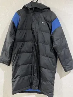 子ども用　PUMA フード付きベンチコート ブラック/ブルー150センチ