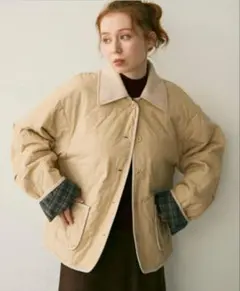 Crisp コーデュロイカラーキルティングジャケット