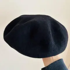 【美品】studio CLIPベレー帽ブラックFサイズウール100%