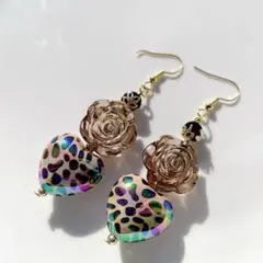 ゴールドハートフラワーY2Kピアス