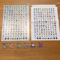 ポケモン ステッカー クリアファイル ビニール巾着袋 スリコ　スリーコインズ