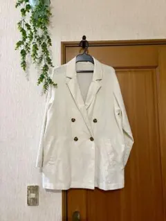 リネン　ダブルブレストジャケットのサムネイル