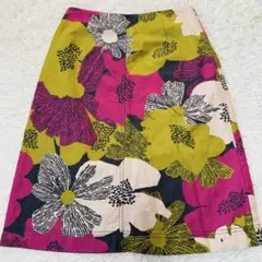 LAURA ASHLEY WEEKEND フレアスカート 花柄 リネン 7号/Sのサムネイル