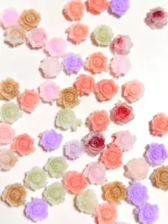 在庫わずか 薔薇 デコネイルパーツ ランダムMIX約50個