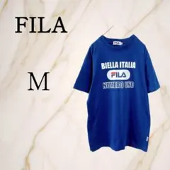 ◇FILA◇フィラ【M】半袖カットソー ビッグロゴプリント Tシャツ 綿混 古着