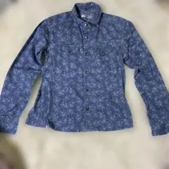 希少　renoma レノマ 総柄 デニムシャツ 花柄 ボタニカル ブルー L相当のサムネイル