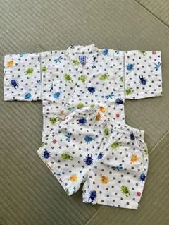 【良品】みきのはうす ミキハウス 昆虫柄 甚平 90