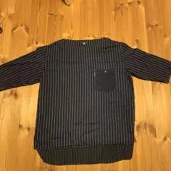 BLUE BLUEストライププルオーバーシャツ　濃紺　サイズ2