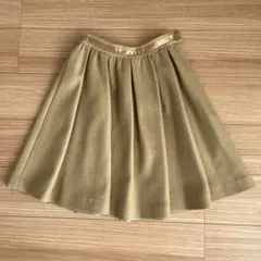 M-PREMIER ベージュ フレアスカート 34サイズ