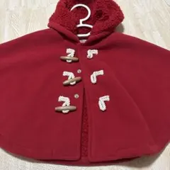 Hot Biscuits フリースポンチョ 赤 F