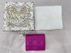 未使用Dior カナージュ 三つ折り財布 ピンクのサムネイル