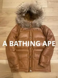 2001aw☆青山限定☆APEシープスキンバルトロ型レザーダウンJKT☆サイズM