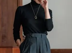 23区 ✨美品✨24AW 完売品 スムージーコットン タートルネック ニット　L