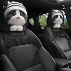 ネコ　ヘッドレストカバー　2枚のサムネイル