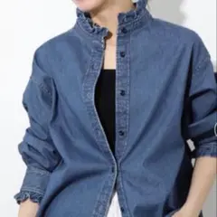 JOURNAL STANDARD relume デニム フリル シャツ　長袖